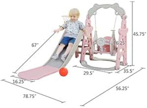 NYEEKOY 4-in-1 Toddler Slide & Swing Set for Toddlers Age 1-3 in Saudi Arabia