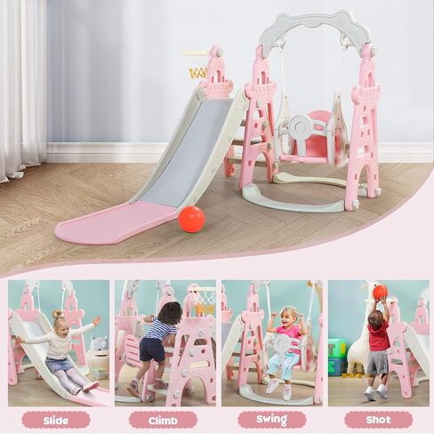 NYEEKOY 4-in-1 Toddler Slide & Swing Set for Toddlers Age 1-3 in Saudi Arabia