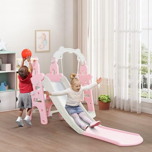 NYEEKOY 4-in-1 Toddler Slide & Swing Set for Toddlers Age 1-3 in Saudi Arabia