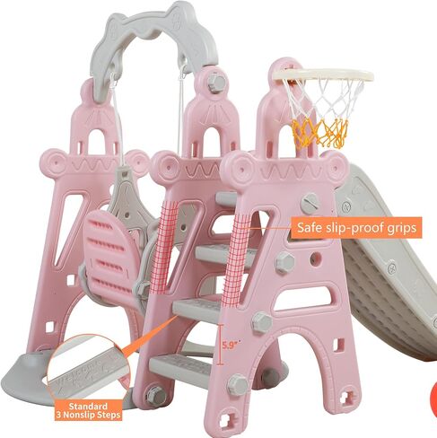 NYEEKOY 4-in-1 Toddler Slide & Swing Set for Toddlers Age 1-3 in Saudi Arabia