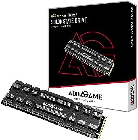 Addlink A93 2TB Storage Expansion for PS5 Console with Heatsink, Up to 7400mb/s, Gen 4 PCIe NVMe m.2 2280, SLC Cache Internal Solid State Drive(‎ad2TBA93M2P) in Saudi Arabia