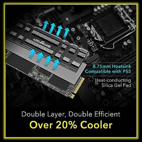 Addlink A93 2TB Storage Expansion for PS5 Console with Heatsink, Up to 7400mb/s, Gen 4 PCIe NVMe m.2 2280, SLC Cache Internal Solid State Drive(‎ad2TBA93M2P) in Saudi Arabia