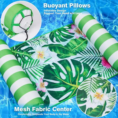 Water Hammock for Adults - Inflatable Pool Floats Multi-Purpose 4-in-1 Saddle Lounge Chair Hammock Drifter Soft Mesh Swimming Raft for Beach Party in Kuwait