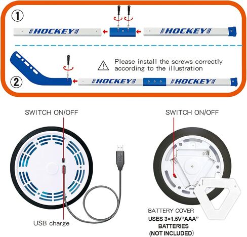 UMESONG 2-in-1 Hover Hockey Soccer Ball Set for Kids Toys Floating Air Soccer with USB Rechargeable and LED Light Indoor Outdoor Sport Game Toys Kit Gift for 3 4 5 6 7 - 12 Year Old Boys Girls in Saudi Arabia