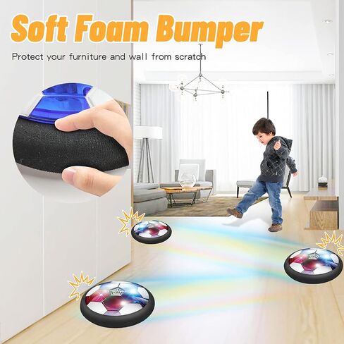 UMESONG 2-in-1 Hover Hockey Soccer Ball Set for Kids Toys Floating Air Soccer with USB Rechargeable and LED Light Indoor Outdoor Sport Game Toys Kit Gift for 3 4 5 6 7 - 12 Year Old Boys Girls in Saudi Arabia