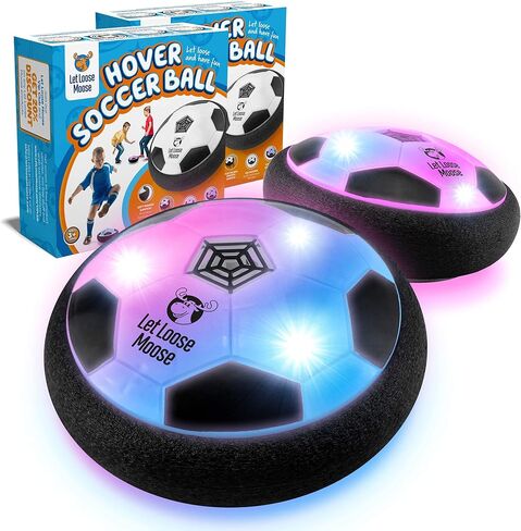 Let Loose Moose Hover Soccer Ball, Set of 2 LED Soccer Ball Toys, Gifts for 8 Year Old Boys, Indoor LED Floating Football for 7 Year Old Kids, Boy Birthday Gifts Age 4-6, 6-8, 8-12 Fun Sport Toy in Kuwait
