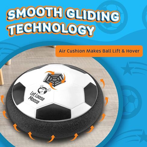 Let Loose Moose Hover Soccer Ball, Set of 2 LED Soccer Ball Toys, Gifts for 8 Year Old Boys, Indoor LED Floating Football for 7 Year Old Kids, Boy Birthday Gifts Age 4-6, 6-8, 8-12 Fun Sport Toy in Kuwait