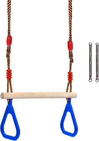 RedSwing Trapeze Swing Bar Rings, Trapeze Bar for Kids with Adjustable Rope, Locking Straps, Outdoor Swing Set Playground Accessories, Green in Kuwait