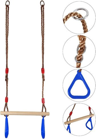 RedSwing Trapeze Swing Bar Rings, Trapeze Bar for Kids with Adjustable Rope, Locking Straps, Outdoor Swing Set Playground Accessories, Green in Kuwait