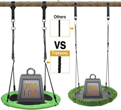 Trekassy 700lb 40 Inch Saucer Tree Swing for Kids Adults 900D Oxford Waterproof with 2pcs Tree Hanging Straps, Steel Frame and Adjustable Ropes Blue in Saudi Arabia