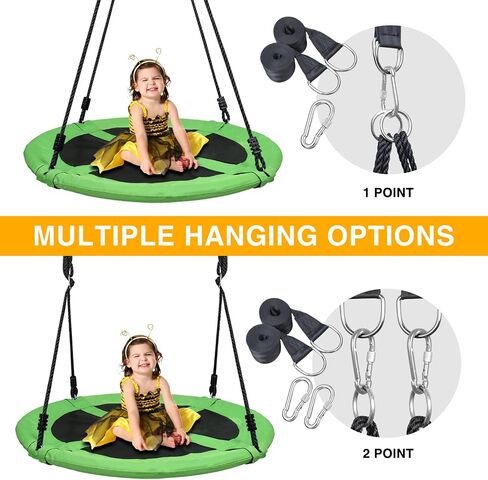 Trekassy 700lb 40 Inch Saucer Tree Swing for Kids Adults 900D Oxford Waterproof with 2pcs Tree Hanging Straps, Steel Frame and Adjustable Ropes Blue in Saudi Arabia