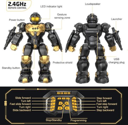 semour Robot Toys for 5 6 7 8 9 Years Old Boys, Programmable RC Robot Kids Toys | Gesture Sensing Robotic Toys for Kids Ages 5-7 Robot Toys Christmas Birthday Gifts for Boys Girls Kids in Saudi Arabia