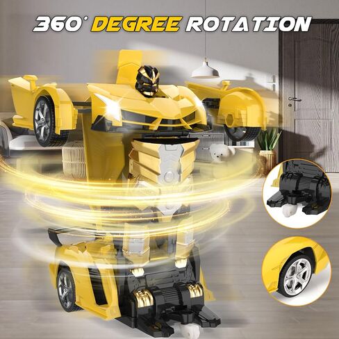 Britik Transform Remote Control Car - RC Cars, One-Button Transforming, 360° Rotation Drifting, 2.4Ghz 1:18 Scale, Gift Kids Aged 4-6 Year Old Boys/Girls in Kuwait
