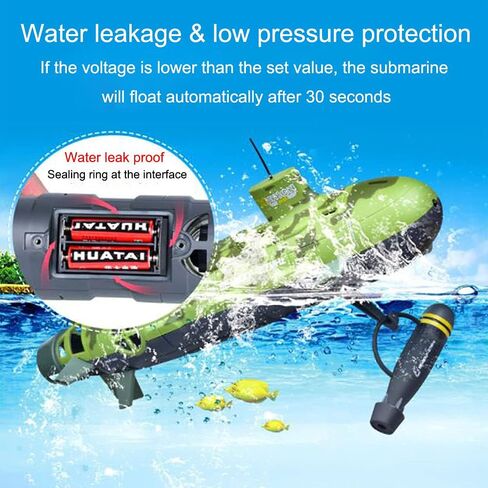 Lllunimon RC قارب التحكم عن بعد Seawolf الغواصة محاكاة نموذج الغوص سباق السفينة هدية للبالغين والأطفال، أخضر 27 ميجا هرتز in Saudi Arabia