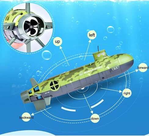 Lllunimon RC قارب التحكم عن بعد Seawolf الغواصة نموذج محاكاة عالية سباق السفينة هدايا للبالغين والأطفال، أخضر 27 ميجا هرتز in Saudi Arabia