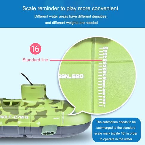 Lllunimon RC قارب التحكم عن بعد Seawolf الغواصة نموذج محاكاة عالية سباق السفينة هدايا للبالغين والأطفال، أخضر 27 ميجا هرتز in Saudi Arabia