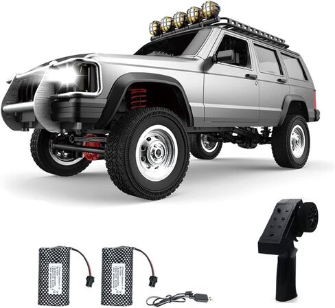 GoolRC RC Rock Crawler، سيارة تحكم عن بعد بمقياس 1:12، 2.4 جيجا هرتز 4WD للطرق الوعرة RC، مركبة تسلق جميع التضاريس، هدايا سيارة RC للأطفال والكبار (فضي) in Kuwait