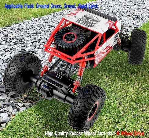 Click N’ Play Remote Control Car 4WD Off Road Rock Crawler Vehicle 2.4 GHz, Red in Kuwait