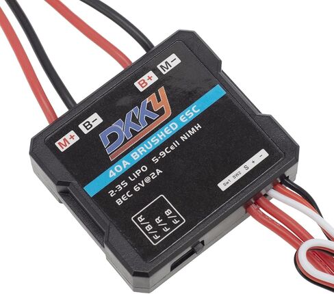DKKY 2Pcs RC Motor ESC, 40A Brushed Electric Speed Controller, 6-12.6V for 1/16 1/18 1/24 etc RC Model Cars Tracked Tanks Boats Short Trucks RC Accessories Parts in Saudi Arabia