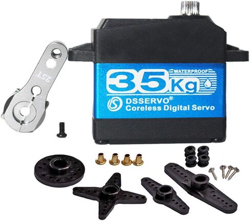 45KG High Torque Servo 8.4V Coreless RC Steering Servo Motors Stainless Steel Gear Low Profile Waterproof for 1/8 1/10 1/12 Scale Cars DIY Robotic - 270 Degree in Kuwait