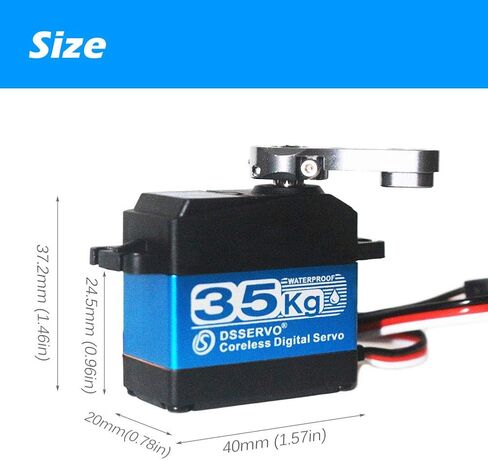 45KG High Torque Servo 8.4V Coreless RC Steering Servo Motors Stainless Steel Gear Low Profile Waterproof for 1/8 1/10 1/12 Scale Cars DIY Robotic - 270 Degree in Kuwait