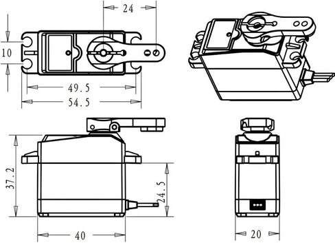 45KG High Torque Servo 8.4V Coreless RC Steering Servo Motors Stainless Steel Gear Low Profile Waterproof for 1/8 1/10 1/12 Scale Cars DIY Robotic - 270 Degree in Kuwait