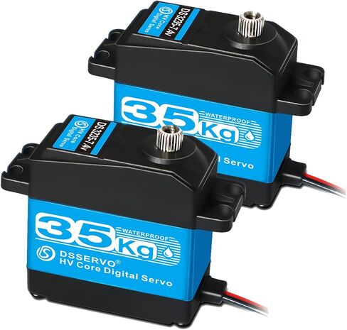 Pack of 2 RC Servo 35KG Steering Servo 7.4V Digital Motor Stainless Steel Gear High Torque Waterproof for DIY Robotic RC Cars in Kuwait