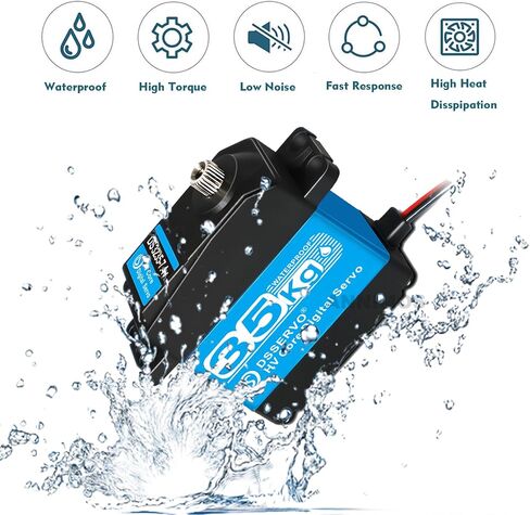 Pack of 2 RC Servo 35KG Steering Servo 7.4V Digital Motor Stainless Steel Gear High Torque Waterproof for DIY Robotic RC Cars in Kuwait