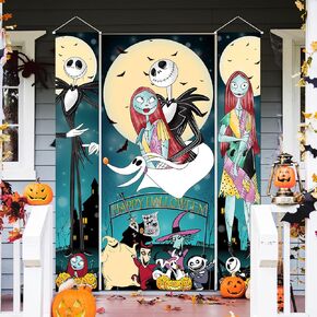3 قطع كابوس قبل الهالوين لافتة باب الشرفة لجاك الهالوين صورة معلقة خلفية في الهواء الطلق ملصق الهالوين لافتة معلقة لجدار المنزل الداخلي والخارجي ديكور الحفلات in Kuwait