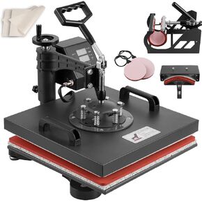Hitgrand Combo 5 in 1 Heat Press Machine 15x15 Inch Heating Plate Shirt Press 360 Degree Swing Away T Shirt Press Machine Digital Sublimation Heat Press Transfer for T Shirt Hat Mug Cap Plate in Saudi Arabia