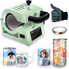 آلة ضغط الأكواب على شكل زرافة، ماكينة ضغط على الأكواب الفارغة ذاتية الصنع، آلة تصعيد بالضغط على الأكواب لأكواب القهوة سعة 11 أونصة - 15 أونصة، ضغط الأكواب مع قفازات شريطية مقاومة للحرارة in Kuwait