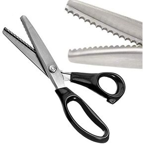 KimDaro Pinking Shears Set, 9.2 Inches Handled Professional Stainless Steel Dressmaking Sewing Craft Scissors Zig Zag Scissors (Scalloped, 3mm)