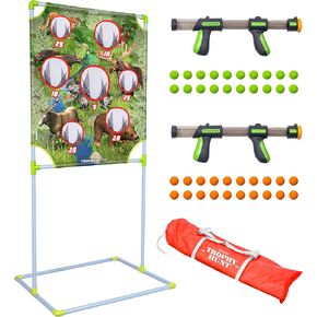 ألعاب GoSports Foam Fire - الغزاة الفضائيون، أو صيد الجوائز، أو ضربة معركة معلقة على الباب والتقاط الأهداف النقدية - تتضمن 2 مسدسات ألعاب للأطفال ومقذوفات كرات رغوية in Kuwait