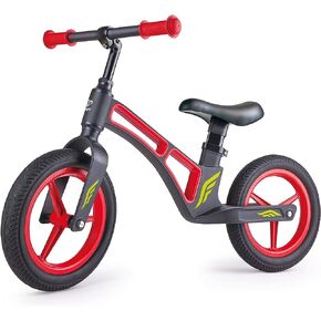 Hape Balance Bike Ultra Light Magnesium Frame for Kids 3 to 5 Years|12" Flat Free PU Tires|Adjustable Handlebar and Seat No Pedal Kids Bicycle, Red