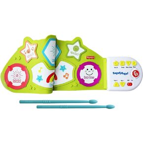 مجموعة طبول بيندي باند القابلة للطي من فيشر برايس، براميل كهربائية للأطفال، بساط الطبل، أعواد الطبل، 6 أصوات لآلات الإيقاع، وضع موسيقى اتبعني، ألعاب موسيقية للأطفال الصغار، للأعمار من 3 سنوات فما فوق in Kuwait