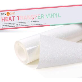 HTVRONT Rainbow White Glitter HTV Vinyl Roll, 12" x 6 FT in Saudi Arabia