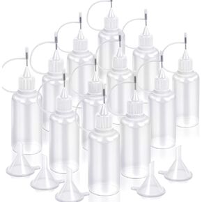 زجاجات توزيع المكياج بأطراف دقيقة من YGDZ، 12 قطعة بوزن 1 أونصة، زجاجات غراء ذات أطراف دقيقة مع 5 مسارات صغيرة in Kuwait