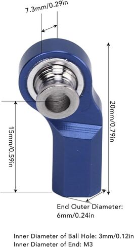 نهاية قضيب السيارة RC، 4 قطع من سبائك الألومنيوم والصلب RC Car Rod End Bend M3 RC Car Steering Rod Head ملحقات مقياس السيارة لطراز السيارة المحوري SCX10 1/10 (أرجواني) in Kuwait