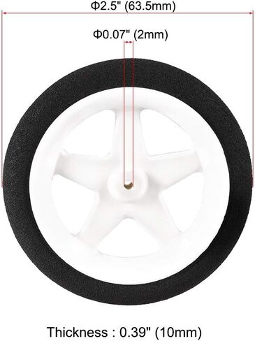 Uxcell RC Model Plane Aircraft Micro Sport Wheel 0.07 Inch X 3 Inch - 4PCS in Kuwait