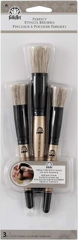 FolkArt 34970 Perfect Stencil Brush Set, 3 PC, Multi in Saudi Arabia