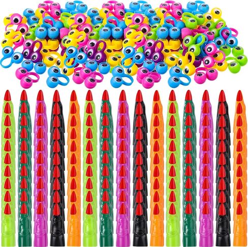Halloween Witch Fingers and Googly Eye Rings, Wiggly Eyeball Ring Googly Eye Rings Eye Finger Puppets Martian Witches Fingers for Halloween Party Favor Cosplay (80) in Saudi Arabia