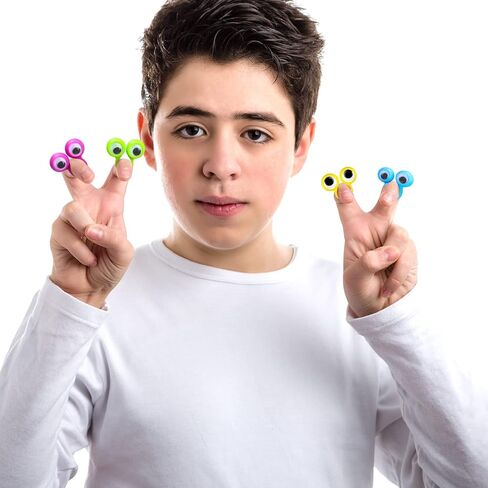 Halloween Witch Fingers and Googly Eye Rings, Wiggly Eyeball Ring Googly Eye Rings Eye Finger Puppets Martian Witches Fingers for Halloween Party Favor Cosplay (80) in Saudi Arabia