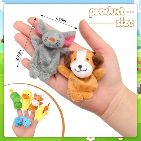 Meooeck 152 Pcs Animal Finger Puppets 19 Different Small Soft Velvet Dolls Props Toys Tiny Plush Animal Puppets Set Mini Stuffed Animals Finger Toys for Story Time, Easter Party Gift, Teaching in Saudi Arabia