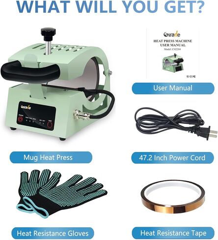 آلة ضغط الأكواب على شكل زرافة، ماكينة ضغط على الأكواب الفارغة ذاتية الصنع، آلة تصعيد بالضغط على الأكواب لأكواب القهوة سعة 11 أونصة - 15 أونصة، ضغط الأكواب مع قفازات شريطية مقاومة للحرارة in Kuwait