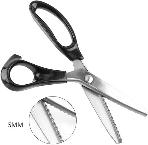 Mini Pinking Shears, Fabric Decorative Round/Triangle Edge Pinking Shears Scissors Clipper 3 5 7mm, Craft Supplies(5mm) in Kuwait