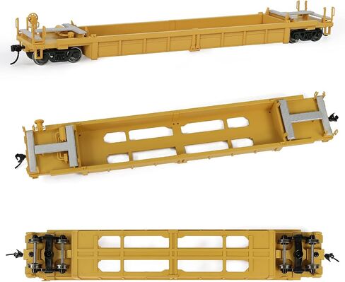 Evemodel C8749 HO Scale 40ft Well Car 1:87 مقعر أسفل 40 بوصة عربة سيارة مسطحة (3 قطع - أصفر) in Kuwait