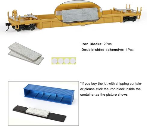 Evemodel C8749 HO Scale 40ft Well Car 1:87 مقعر أسفل 40 بوصة عربة سيارة مسطحة (3 قطع - أصفر) in Kuwait