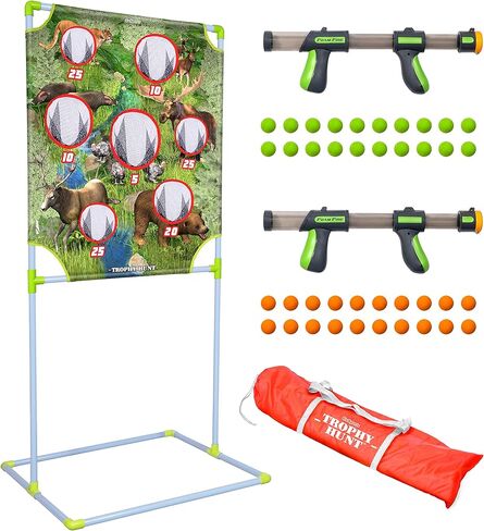 GoSports Foam Fire Games - Alien Invaders, Trophy Hunt, or Door Hang Battle Strike and Capture The Cash Targets - Include 2 Toy Blasters for Kids and Foam Ball Projectiles in Kuwait