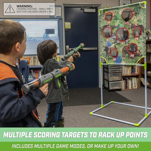 GoSports Foam Fire Games - Alien Invaders, Trophy Hunt, or Door Hang Battle Strike and Capture The Cash Targets - Include 2 Toy Blasters for Kids and Foam Ball Projectiles in Kuwait