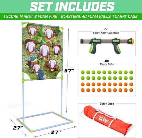 GoSports Foam Fire Games - Alien Invaders, Trophy Hunt, or Door Hang Battle Strike and Capture The Cash Targets - Include 2 Toy Blasters for Kids and Foam Ball Projectiles in Kuwait